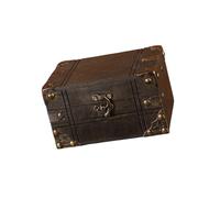 Psdndeww Organizadores Misteriosos Cofre Pirata De Madera Resistente con Rompecabezas Diseños Cerradura Accesorio para Decoración Nostálgica La Oficina En Hogar Joyero Vintage