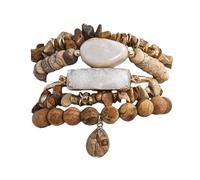 [Psdndeww] Pulsera de piedra natural pulsera de cuentas ajustable pulsera de cuentas paz y autodisciplina para trajes sofisticados