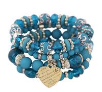 Psdndeww Pulsera Elástica Bohemia Dinámica con Corazones De Multicapa Y Detalles De Flecos Hechos a Mano para Trajes Diarios Fiestas De Baile Étnico Accesorio De Borlas