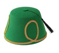 Psdndeww Sombrero único y duradero, artesanía tradicional, patrón de borlas, sombrero unisex para creadores de tendencias y entusiastas de la cultura, verde, Talla única