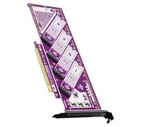 Psdndeww Tarjeta Adaptadora PCIe 5.0 X16 De Velocidad 4 Ranuras Compatibilidad con Discos Duros De Varios Tamaños Refrigeración Eficiente