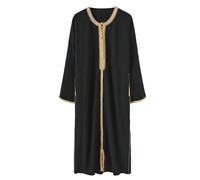 Psdndeww Túnica De Manga Larga para Hombre con Bordado De Cuerda para Identidad Tradicional De Oriente Medio Árabe Cultural Thobe Cómodo