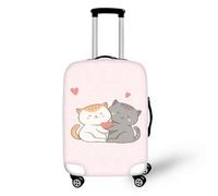 Psesaysky Funda de equipaje con cremallera oculta, fundas de equipaje de viaje para maleta, adecuadas para 18 a 32 pulgadas, fácil limpieza, Cartoon cat, M(Fit 22-24 inch luggage)
