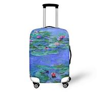 Psesaysky Funda de equipaje con cremallera oculta, fundas de equipaje de viaje para maleta, adecuadas para 18 a 32 pulgadas, fácil limpieza, Claude Monet - Lirios de agua, S(Fit 18-21 inch luggage)
