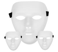 PSFDEWT 3 PCS Halloween Mask Cara completa 7.7x6.5 en White Mask for Men Diy Blank Masquerade Plain para traje novedoso, proyectos artísticos de cosplay, teatro Halloween