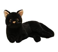 PSFDEWT Cat Fnush 12in Simulación Animales de Peluche Cat Lindos realistas con Cola Larga Decoración Negra Falsa para el sofá, la Cama, el sofá Peluche