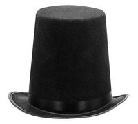 PSFDEWT Magician Hat Classic Wide Brim Halloween Sombreros para hombres Mujeres Sombrero de copa negro no tejido para traje de mago decorativo para Halloween, espectáculo, cosplay
