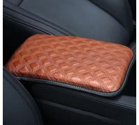 PSFVHHQI Funda Reposabrazos Coche para Mazda 3 2019-2025, PU Cuero Alfombrilla Protector CojíN Central Consola Prueba Polvo Interior Accesorios, Checkered Brown