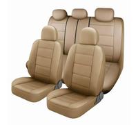 PSFVHHQI Fundas Asientos Coche para Kangoo II 2007-2021, PU Cuero Delanteros Y Traseros Protectore Cubreasientos Interior Accesorios,Beige
