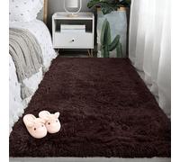 PSHCEE Alfombra Dormitorio 140 x 290 cm Suave Piel de Cordero Oveja Parte Inferior Lavable para Habitacion Dormitorio Salon Comedor, marrón