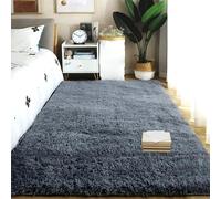 PSHCEE Alfombra Dormitorio Matrimonio 180 x 340 cm Peludas y Esponjosas Shaggy Salón Grandes Fácil de Limpiar Adecuado para Salón Dormitorio, Gris Oscuro