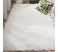 PSHCEE Alfombra para Salón 100 x 310 cm Lavable Antideslizante y Suave Alfombras de Habitacion Discreta Moderna para Dormitorio, Comedor, Pasillo y Habitación Juvenil, Blanco