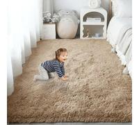 PSHCEE Alfombra Salon 200 x 240 cm Pelo Largo Antideslizante Alfombra Grande Habitacion Lavables y para Salón, Habitación de Los Niños, Dormitorio, Camello