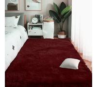 PSHCEE Alfombra Shaggy Salón Grandes 260 x 340 cm Antideslizante Super Suave Pelo Largo Piel de Cordero Oveja Lavable para Dormitorio Matrimonio Infantil Juvenil y Salón, Vino Tinto