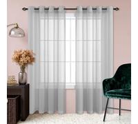 PSHCEE Cortinas Dormitorio Translucidas 450 x 200 cm Translucida Visillos Salon Paneles Monocolo para La Pasillos de Salon y Dormitorios de Juvenil, Gris Claro