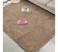 PSHCEE Lfombra de Pelo Largo 210 x 300 cm con Base Antideslizante Pelo Largo Fluffy Alfombra Discreta Moderna para Habitacion Dormitorio Salon Comedor, Camello