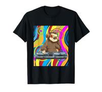 Psicodélico DJ Sloth Techno EDM Música Dance Camiseta