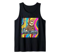 Psicodélico DJ Sloth Techno EDM Música Dance Camiseta sin Mangas