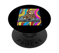 Psicodélico DJ Sloth Techno EDM Música Dance PopSockets PopGrip Adhesivo