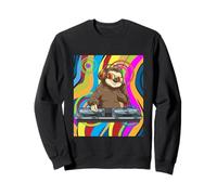 Psicodélico DJ Sloth Techno EDM Música Dance Sudadera