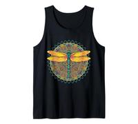Psicodélico Geometría Sagrada Mandala Insecto Naturaleza Libélula Camiseta sin Mangas