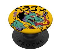 Psicodélico Japonés Dragón Arte Vibrante Monstruo Asiático PopSockets PopGrip Adhesivo