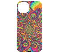 Psicodélico Tie Dye Remolino Arco Iris Trippy Hippie Boho Carcasa para iPhone 15 Plus