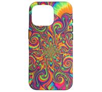 Psicodélico Tie Dye Remolino Arco Iris Trippy Hippie Boho Carcasa para iPhone 16 Pro