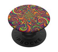 Psicodélico Tie Dye Remolino Arco Iris Trippy Hippie Boho PopSockets PopGrip Adhesivo