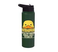 Psicología Fobias Divertidas Anatidaefobia Miedo a los Patos Stainless Steel Insulated Water Bottle