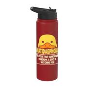 Psicología Fobias Divertidas Anatidaefobia Miedo a los Patos Stainless Steel Insulated Water Bottle