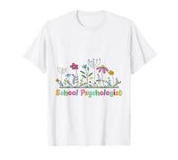 Psicólogo Escolar Colorido Jardín de Flores Silvestres Educativo Camiseta