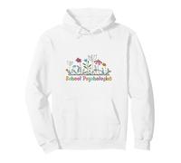 Psicólogo Escolar Colorido Jardín de Flores Silvestres Educativo Sudadera con Capucha