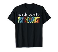 Psicólogo Escolar de Regreso a la Escuela Tie Dye Retro Rainbow Camiseta