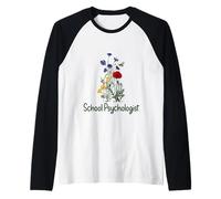 Psicólogo Escolar Ramo Naturaleza Abeja Educativo Divertido Camiseta Manga Raglan