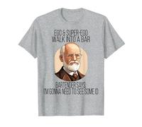 Psicólogo Funny Freud Joke ID Psicología Mayor PsyD PhD Camiseta, Hombre, Gris Jaspeado, 4XL