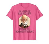 Psicólogo Funny Freud Joke ID Psicología Mayor PsyD PhD Camiseta, Hombre, Rosa Jaspeado, M