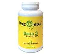 PSICOMEGA Omega 3 1000 mg - 60 cápsulas blandas | Alta concentración en EPA y DHA | Apoyo cognitivo y emocional | Suplemento natural VINNEA