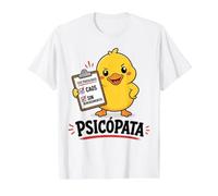 Psicopata Duck Spanish Chaos No Remorse Cita Divertida Camiseta gráfica económica, Hombre, Blanco, L