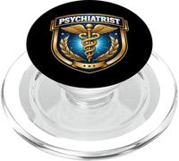 Psiquiatra Psiquiatría Médico Médico Caduceo Insignia MD PopSockets PopGrip para MagSafe