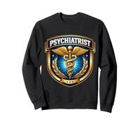 Psiquiatra Psiquiatría Médico Médico Caduceo Insignia MD Sudadera