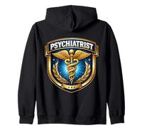 Psiquiatra Psiquiatría Médico Médico Caduceo Insignia MD Sudadera con Capucha