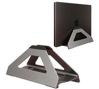 Psitek Soporte vertical para laptop, soporte para MacBook que ahorra espacio con ajuste de ancho sin herramientas, bonito aluminio anodizado para escritorio, ajuste universal para laptop de 10 a 17