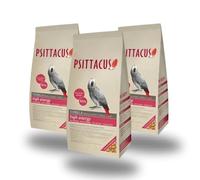 Psittacus High Energy Pienso para Loros y Grandes Psitácidas - Pack de 3 Unidades (3 x 800g) - Alimento Completo para Yacos, Guacamayos y Especies de Alta Energía.