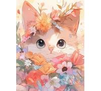 Pskgbxmu Kit de punto de cruz para adultos 11CT Lienzo preimpreso Lindo gatito DIY Cross Stitch estampado costura patrón de bordado Imágenes 40x50 cm