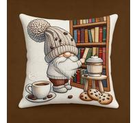 Pskgbxmu Punto De Cruz Kit Cojin 11Ct Decorativo Manualidades Adultos Decoracion Bordar Kit Completo Anciano estudioso DIY Bordado Creativo Regalo 45x45cm