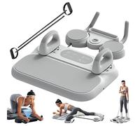 PSKJHN Máquina De Pilates Multifuncional 6 En 1 - Entrenador De Planchas, Rueda Abdominal De Rebote Automático, Tabla De Flexiones Y Bandas De Resistencia, Equipo De Gimnasio En Casa