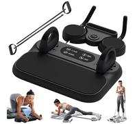 PSKJHN Máquina De Pilates Multifuncional 6 En 1 - Entrenador De Planchas, Rueda Abdominal De Rebote Automático, Tabla De Flexiones Y Bandas De Resistencia, Equipo De Gimnasio En Casa