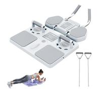 PSKJHN Pilates Board Plegable, 5 En 1 Tabla De Abdominales Multifuncional, Equipo De Fitness con Cuerda De Tensión Y Auto-Rückrebote para Casa Grey,10.5 * 50 * 72cm