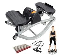 PSKJHN Rock Stepper, Máquina De Step De Fitness Portátil con Cuerdas De Tracción, Rocking Stepper Side to Side, Ejercitador Portátil para Entrenamiento De Piernas, Core, Glúteos Y Cuerpo
